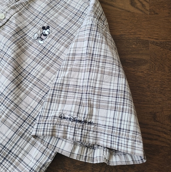 Walt Disney World Men's Plaid Short Sleeve Shirt Sz.L Miki Logo - Picture 5 of 9